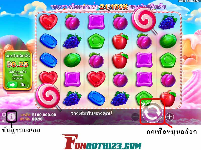 วิธีการเล่นสวีทโบนันซ่า Fun88 วิธีการเล่น สวีท โบนันซ่า Fun88